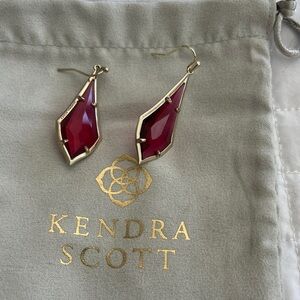 Kendra Scott Ruby and Gold Geometric Earrings